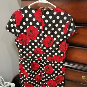 Red Floral Polka Dot Dress